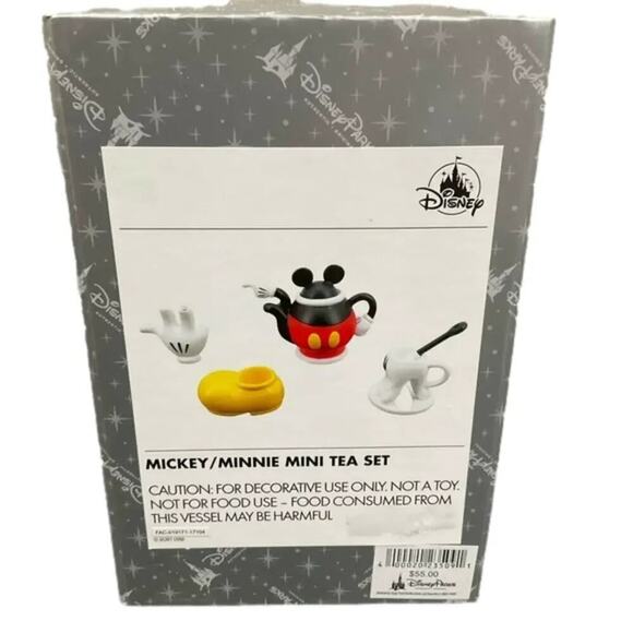 Disney Tea Set Mickey Minnie Mouse Mini Ceramic 7 Piece Set NEW NIB - Picture 2 of 6
